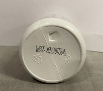 Recalled Vitamin Shoppe Energy Formula Multivitamins (Lot number location)